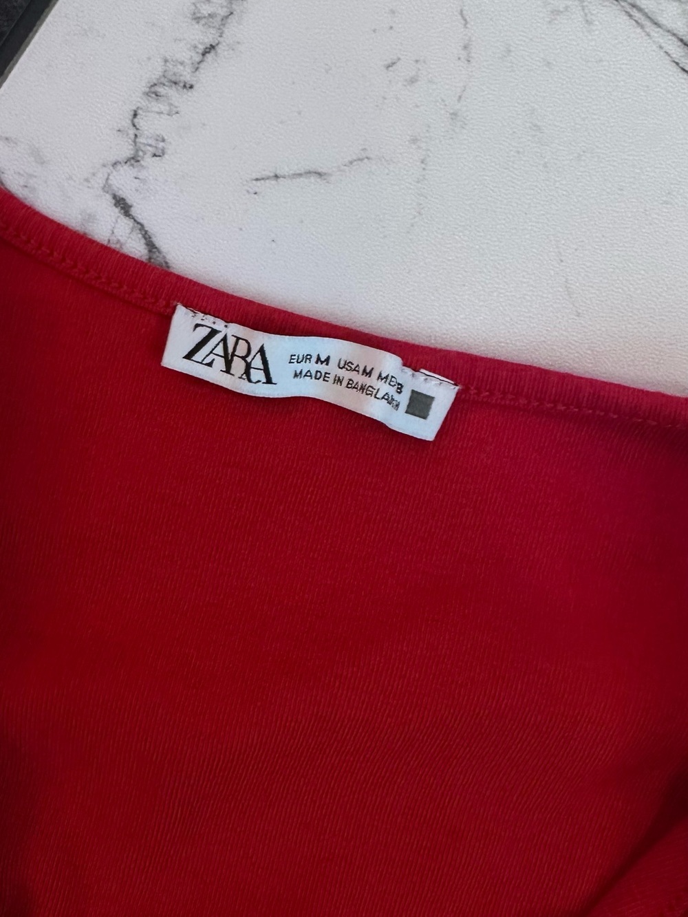 Zara Red Deep V Sleeveless Bodysuit - Picture 4 of 6